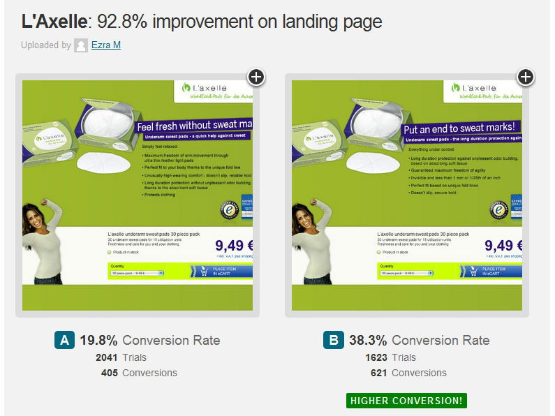 A/B test ukázal skoro 100% zvýšení konverzního poměru změnou textu