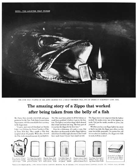 Neuvěřitelný příběh zapalovače Zippo, který fungoval i po vytažení z břicha ryby