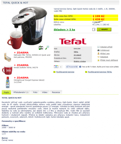 Rychlovarná konvice Tefal