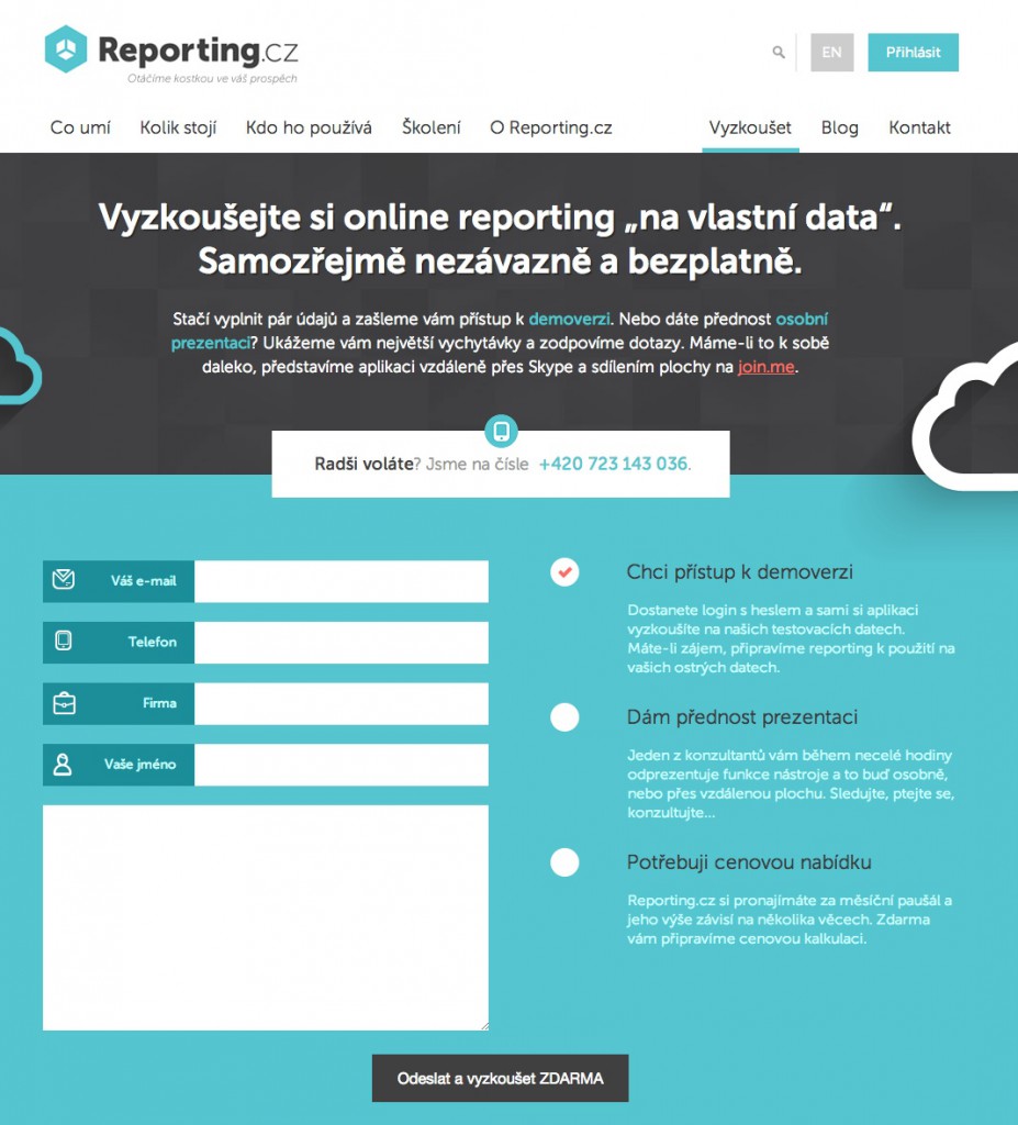 Reporting.cz – Vyzkoušet